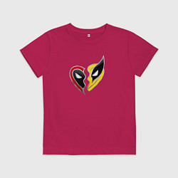 Футболка хлопковая детская Дэдпул и Росомаха, цвет: маджента