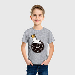 Футболка хлопковая детская Space in a bottle, цвет: меланж — фото 2