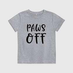 Футболка хлопковая детская Лапы прочь - предупреждение, цвет: меланж