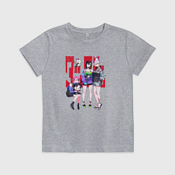 Футболка хлопковая детская Dandadan Girls, цвет: меланж