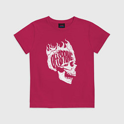 Футболка хлопковая детская The offsring skull, цвет: маджента
