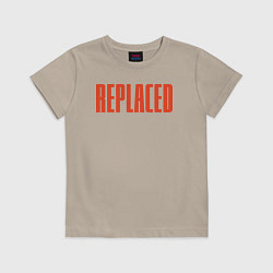 Футболка хлопковая детская Replaced logo, цвет: миндальный