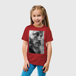 Футболка хлопковая детская Рагнар: воин севера, цвет: красный — фото 2