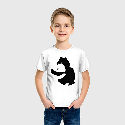 Детская футболка Медведи обнимаются / Белый – фото 3