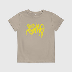 Футболка хлопковая детская Swag, цвет: миндальный