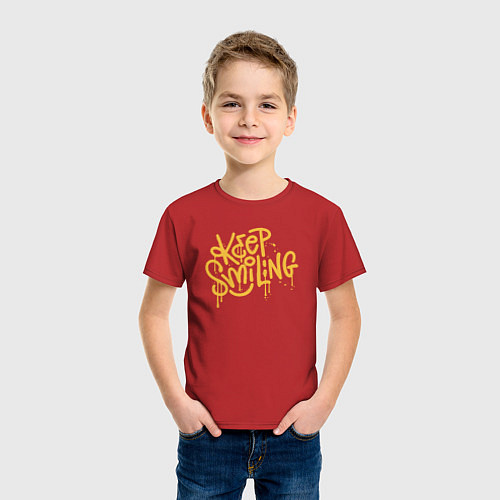 Детская футболка Keep smiling / Красный – фото 3