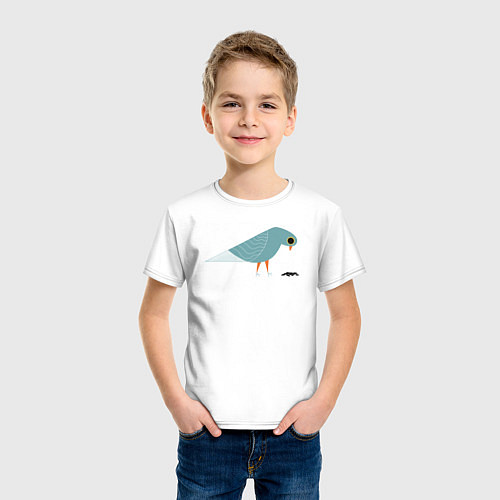 Детская футболка Голубь и семечки / Белый – фото 3