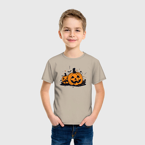 Детская футболка Pumpkins / Миндальный – фото 3