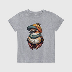 Футболка хлопковая детская Модный воробей, цвет: меланж