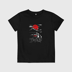 Футболка хлопковая детская Nissan skyline GTR R35, цвет: черный