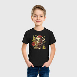 Футболка хлопковая детская Money heist christmas, цвет: черный — фото 2