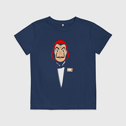 Футболка хлопковая детская Money heist godfather, цвет: тёмно-синий