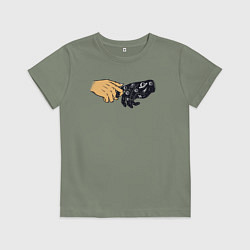 Футболка хлопковая детская Прикосновение космоса, цвет: авокадо