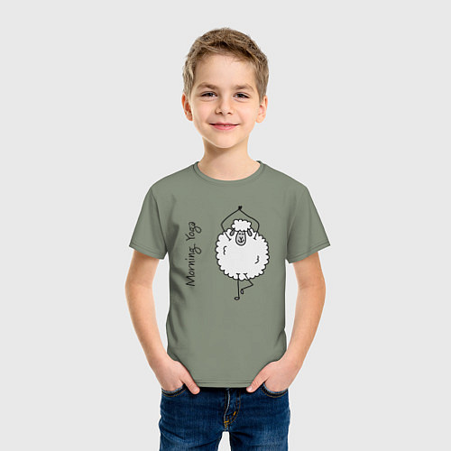Детская футболка Йога овечка / Авокадо – фото 3