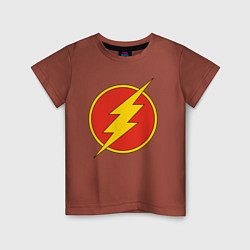 Футболка хлопковая детская Flash logo, цвет: кирпичный