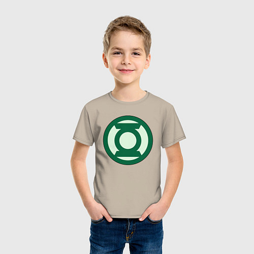 Детская футболка Green lantern logo / Миндальный – фото 3