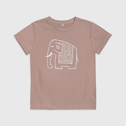 Футболка хлопковая детская Indian elephant, цвет: пыльно-розовый