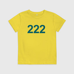 Футболка хлопковая детская 222 - Игра в кальмара, цвет: желтый