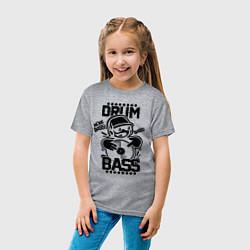Футболка хлопковая детская Drum n Bass: More Bass, цвет: меланж — фото 2