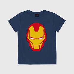 Футболка хлопковая детская Iron man logo, цвет: тёмно-синий