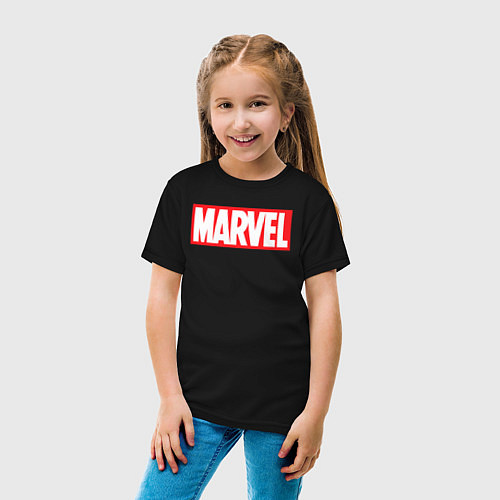 Детская футболка Marvel logo / Черный – фото 4