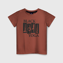 Футболка хлопковая детская Yoga black, цвет: кирпичный