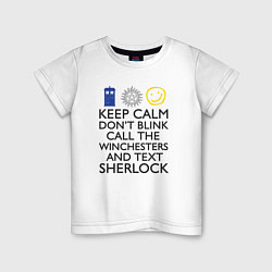 Футболка хлопковая детская Sherlock doctor, цвет: белый