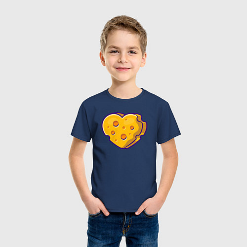 Детская футболка Сырная любовь / Тёмно-синий – фото 3