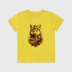 Футболка хлопковая детская Нарядная лиса, цвет: желтый