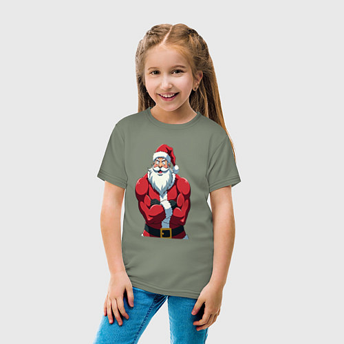 Детская футболка Дед мороз фитнес / Авокадо – фото 4