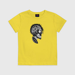 Футболка хлопковая детская Punks skulls, цвет: желтый