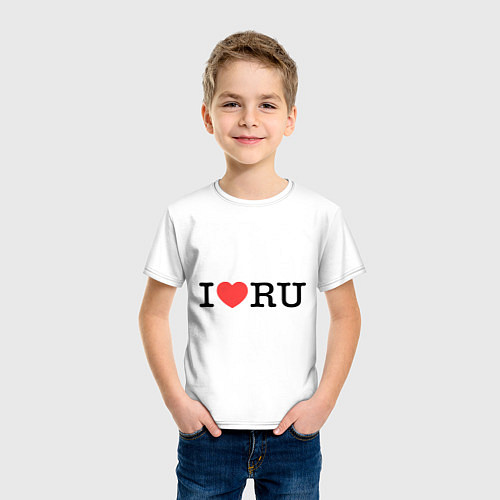 Детская футболка I love RU (horizontal) / Белый – фото 3