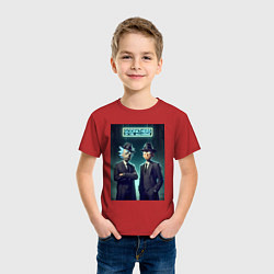 Футболка хлопковая детская Rick and Morty godfathers of the multiverse, цвет: красный — фото 2
