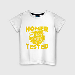 Футболка хлопковая детская Homer tested, цвет: белый