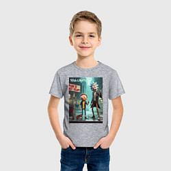 Футболка хлопковая детская Рик и Морти - панк жив, цвет: меланж — фото 2