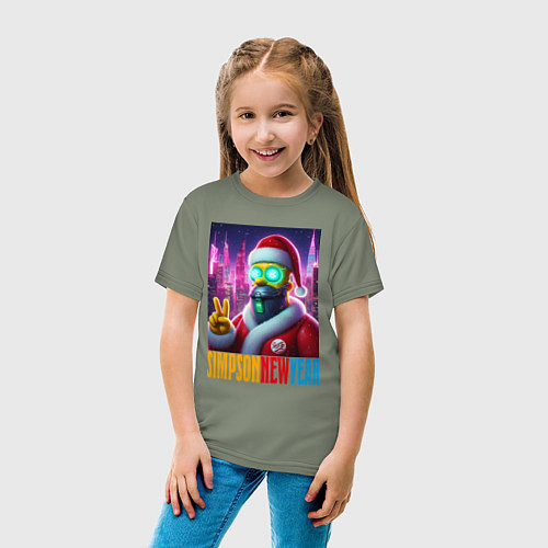 Детская футболка Simpson new year - fantasy / Авокадо – фото 4