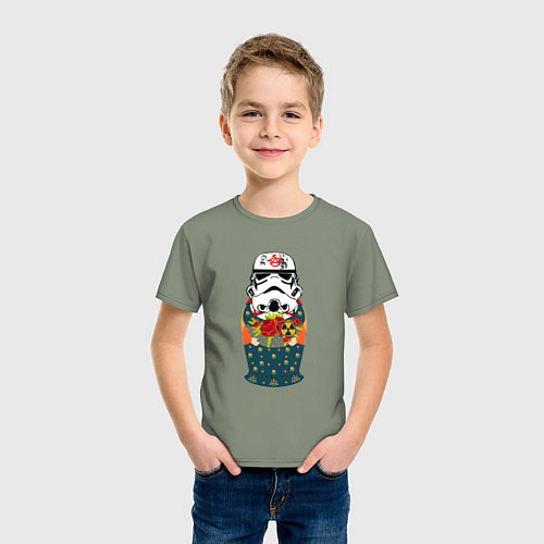 Детская футболка Имперская матрёшка / Авокадо – фото 3