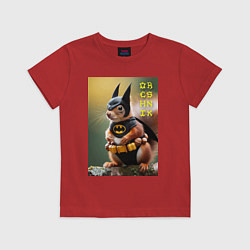 Футболка хлопковая детская Bat squirrel - oreshnik meme, цвет: красный
