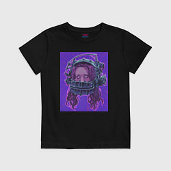 Футболка хлопковая детская Аманда Янг, цвет: черный