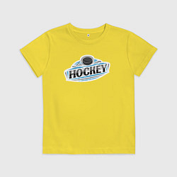 Футболка хлопковая детская Play hockey, цвет: желтый