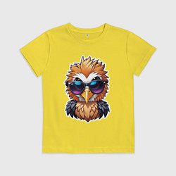 Футболка хлопковая детская Орел в очках, цвет: желтый