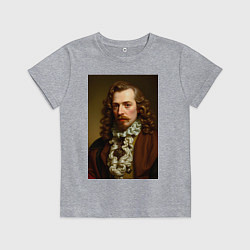 Футболка хлопковая детская Старинный портрет, цвет: меланж