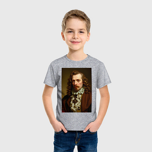 Детская футболка Старинный портрет / Меланж – фото 3
