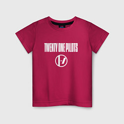 Футболка хлопковая детская Twenty one pilots - logo, цвет: маджента