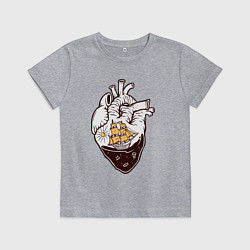 Футболка хлопковая детская Сердце корабля, цвет: меланж
