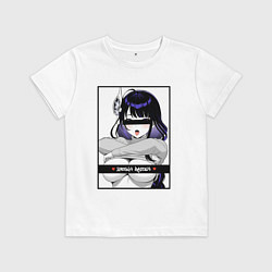 Футболка хлопковая детская Секси Шогун Райден - Genshin impact, цвет: белый