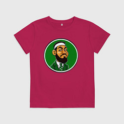 Футболка хлопковая детская Бостон Селтикс Браун, цвет: маджента
