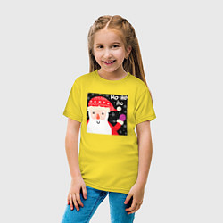 Футболка хлопковая детская Дед мороз приветствует, цвет: желтый — фото 2