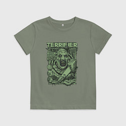 Футболка хлопковая детская Ужасающий постер, цвет: авокадо