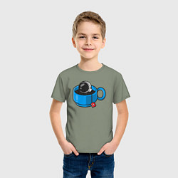 Футболка хлопковая детская Space tea, цвет: авокадо — фото 2